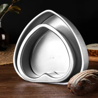 3/5/6/8/10 Inch Heart Shaped Cake Pan Removable Bottom Aluminum Alloy Chocolate Cake Pan Silver Tin Baking Mold Mould