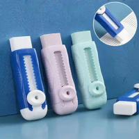 1 Set Pencil Eraser Stretchable No Trace Wipe Clean Non-sliding Buckle Eraser Students Mini Push-pull Rubber Stationery Supply
