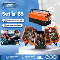 ready - reaim tool kit 85 pcs, tool box perkakas kunci sok set untuk pekerjaan mobil, tool box set a
