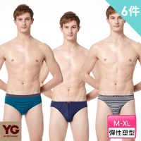 YG 天鵝內衣 6件組親膚柔感彈性三角褲(魅力塑型-男內褲/三款可選)