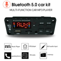 DC 5V 12V MP3 WMA Wireless Bluetooth 5.0 Decoder Board Car Audio Decoder Module USB FM TF Radio AUX input with Recording