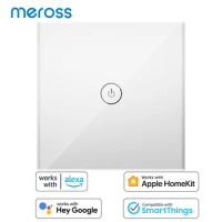 Meross HomeKit Smart Light Switch, Neutral wire Required Wall Touch Switch, Works with Siri, Alexa, Google Assistant,SmartThings
