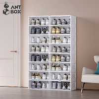 【ANTBOX 螞蟻盒子】免安裝折疊式鞋櫃16格(無色款) (H014347310)
