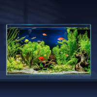 10 Gallon Ultra Clear Glass Fish Tank, Rimless Low Iron Aquarium for Betta/Nano/Goldfish/Snail/Shrimp, Big Fish Tank &amp; Cover