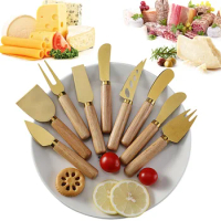9pcs/set Stainless Steel Cheese Butter Knife Cream Cutter Pizza Knife Cheese Cheese Knife Set Kitchen Tools