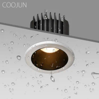 COOJUN LED Downlights Waterproof IP65 Embedded Spotlight Bathroom Kitchen Anti-fog Moisture-proof Resistant Ceiling Lamp CRI93