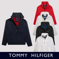 【Tommy Hilfiger】TOMMY 經典刺繡文字連帽風衣外套 上衣-多色組合(平輸品/百搭必備)