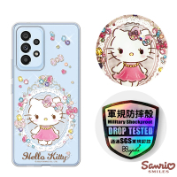 三麗鷗 Kitty Samsung Galaxy A53 5G 輕薄軍規防摔彩鑽手機殼-凱蒂奢華風