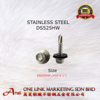 SUS304 S/S DS525HW 10# 1'' Hex Washer Head Self Drilling Screw SDS-525HW S/S