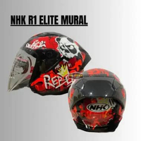 NHK R1 Elite Motif Mural Black Tosca - Helm nhk half face M BLACK RED