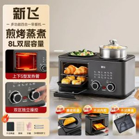 小貝豬四合一早餐機家用多功能煎牛排烤麪包煎烤蒸電煮鑊