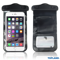 TOPLAND  5.5吋手機通用雙扣鎖防水袋(黑)附臂掛帶