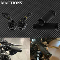 Motorcycle 1" Handlebar Control Switch Housing Wires Harness + Hand Grips For Harley Dyna Fat Bob FXDF Touring FLHR Sportster XL