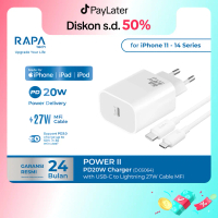 RAPAtech Power II Charger iPhone 11 12 13 14 15 (PD 20W) MFi Kabel C to Lightning DC6064 Charger Mfi