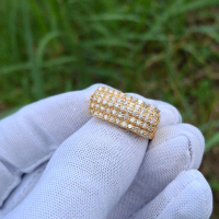 Cincin Listring Tangga Presiden Baris 5 Bahan Emas Berlian Eropa