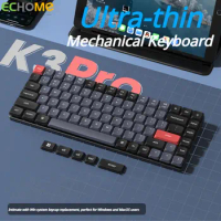 ECHOME Mechanical Keyboard Bluetooth Wireless RGB Backlight Low Profile Linear Switch Keyboard Ultra-thin for Mac Tablet Ipad