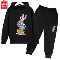 Long Sleeve Set Disney-Toddler Casual Hoodie Minnie Anime Cartoon Clothes Anime Classic Boys Girls Fashion New Spring And Autumn
