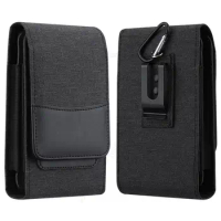 Nylon Cloth Leather Case Phone Pouch For Samsung S24 Ultra 5G S23 FE S22 S21 S20 Plus S10 Lite S9 S8 S7 Belt Clip Waist Flip Bag