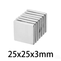 2/5/10/20/50PCS 25x25x3mm Neodymium Magnet 25mm x 25mm x 3mm N35 NdFeB Block Super Powerful Strong Permanent Magnets