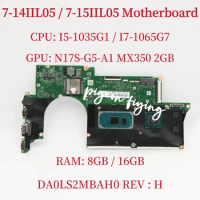 DA0LS2MBAH0 For Lenovo Yoga Slim 7-14IIL05 / 7-15IIL05 Laptop Motherboard CPU: I5-1035G1 I7-1065G7 GPU: MX350 2GB RAM:8GB /16GB