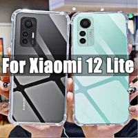 Phone Soft Case for Xiaomi 12 Lite TPU Transparent Clear for Xiaomi 12Lite 6.55" 2203129G Shockproof Anti-Scratch HD Cover Shell
