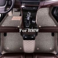High Quality Customized Double Layer Detachable Diamond Pattern Car Floor Mat For BMW M5(F10) M6(2door/4door) IX3 Auto Parts
