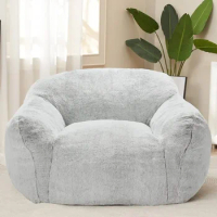 Living Room Chair Lazy Cozy Sofa Single Comfy Chair Furry Sofa with Armrests Oversized Armchair Recliner Chair Sofa for
