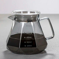 Leeseph Espresso Glass Carafe Coffee Pot, Pour Over Coffee Filter Kettle - 400ml 600ml Diamond Glass Coffee Sharing Pot