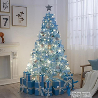 聖誕節藍色植絨聖誕樹套餐1.5米1.8米2.1米3米落雪發光網紅樹insMBS 森馬先生聖誕節交換禮物