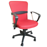 Dr.DIY D型扶手(透氣網布)雙彩主管椅/辦公椅/電腦椅(紅色)