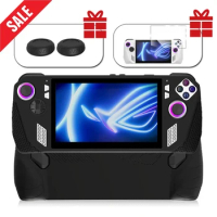 3-in-1 Case + Glass + Cap For ASUS Rog Ally Game Console Silicone Cover With Tempered Glass Button Protective Cap Game Acccessor