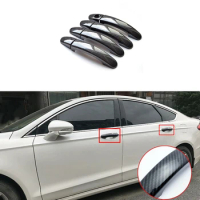 Car Carbon Fiber External Door Handle Cover Trim For Ford Focus Escape 2012-2018 Car Accessories