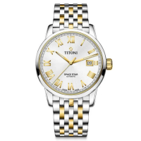 【TITONI 梅花錶】天星系列 簡約羅馬機械腕錶 / 40mm 禮物推薦 畢業禮物(83538SY-561)