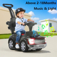Explosive Models 3 in 1 Ride On Car With Handle Music & Lights 4 Wheels Baby Push Car Kids Electric