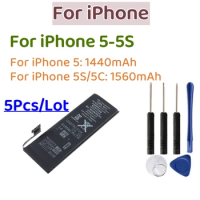 5Pcs FOR Zero-cycle High-quality Rechargeable Batterie For iPhone 5 5S 5C iPhone 5 iPhone 5S iPhone 5C Replacement Battery+Tools
