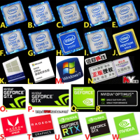High Quality Win10 Intel Core i5 i7 i9 CPU Geforce GTX RTX Desktop Laptop Celeron Xeon Pentium Processor Sticker Label decal