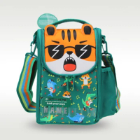 Australia Smiggle Original Children's Lunch Bag Boy Messenger Bags Green Tiger Handbag Waterproof Thermal Insulation9 Inches