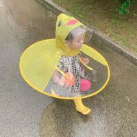 Baju Hujan UFO, Rekaan Itik Kuning Kecil, Gaya Cape, dengan Topi Payung, Sesuai untuk Kanak-kanak Ta