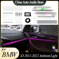 Car Door Dashboard Decorative Lamp Led Neon Ambient Light For BMW X3 2011-2022 Luminous Emblem Door Strip Lighting