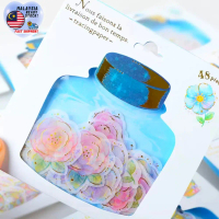 Rare Sticker 48PCS Pek Pelekat Hot Stamping Fantasi Gaya Jepun, Alat Tulis Kreatif, Sesuai Journal S