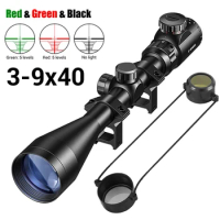 3-9x40EG Tactical Riflescope Optic Sight Green Red Illuminated Hunting Scopes Rifle Scope Military Optic Rifle Scope for Hunting