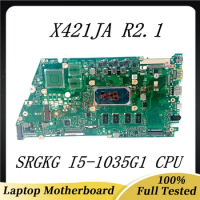 Free Shipping High Quality Mainboard For ASUS X421JA Laptop Motherboard X421JA R2.1 With SRGKG I5-1035G1 CPU 100% Full Tested OK