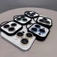 Diamond Camera Lens Protector, Shiny Design, Compatible with iPhone 12, 13, 14, 15, Pro Max, Small B