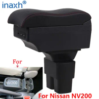 For Nissan NV200 Armrest box Retrofit parts Interior details Car Armrest Storage box Car Accessories USB