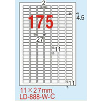 【龍德】LD-888(圓角) 雷射、影印專用標籤-紅銅板 11x27mm 20大張/包