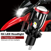 1PCS FOR HaoJue NK150 25W 6000K White Motorcycle Accessories H4 LED Lens Headlight CANbus High Low Beam HS1 MOTO Lamp