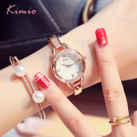 Kimio Brand Woman Bracelet Watches Ladies Roman Numeral Stainless Steel Quartz Dress Watch Clock For Women With Box