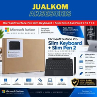 Bundle Original Microsoft Surface Pro Slim Keyboard + Slim Pen 2 Asli Pro 8 9 10 11 X