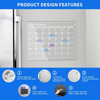 Refrigerator Memo Creative Round Edges Magnetic Marker Home Supplies Fridge Magnet Refrigerator Calendar Sticker