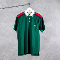 Gucci Polo GUCCI GG INTERLOCKING BAND TAPE STRIPE RED NAVY GREEN POLO 100% ORIGINAL